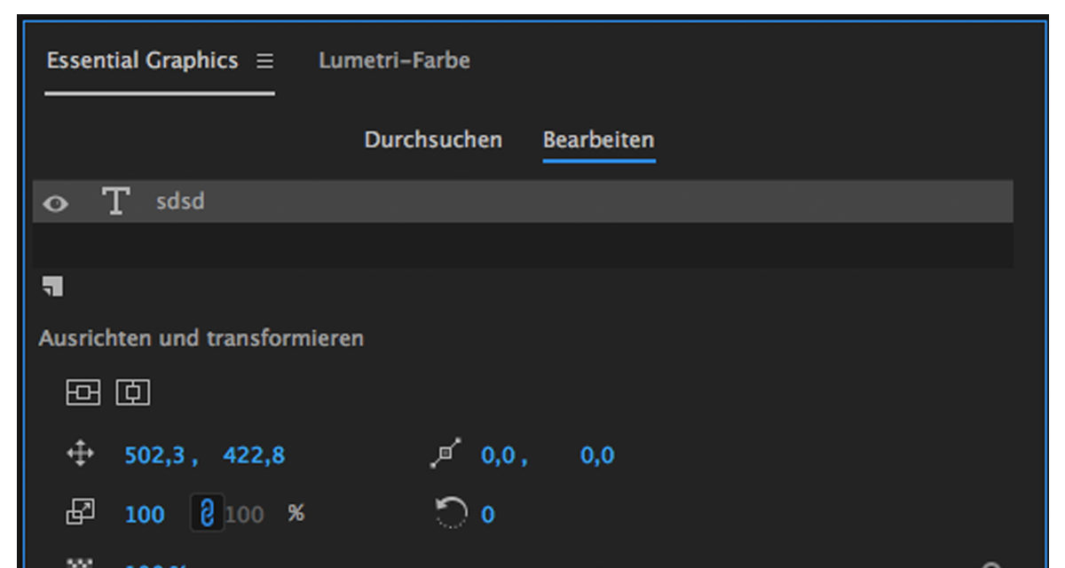Das neue Essential Graphics Panel in Adobe Premiere CC 2017