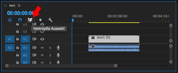 Verknüpfte Auswahl in Adobe Premiere aktivieren